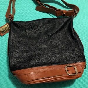 Valentina Black and Brown Leather Shoulder Bag